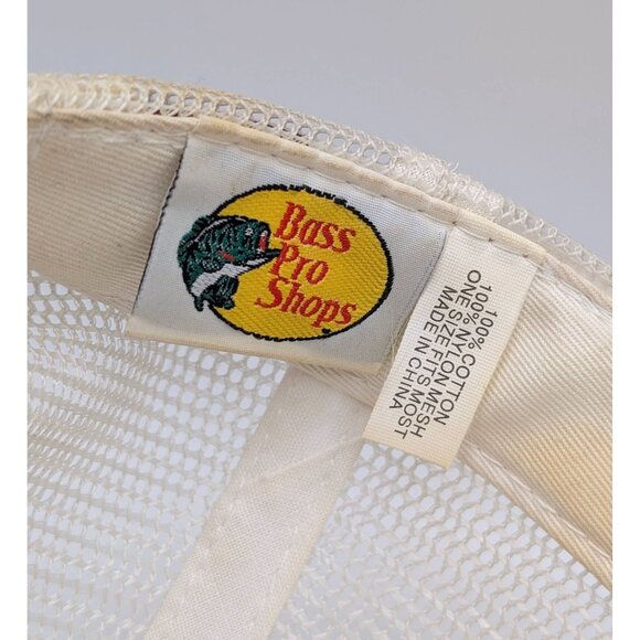 Bass Pro Shops Hat Cap White Red Burgundy Strap Back Fishing BPS Outdoor Mesh - Picture 5 of 5